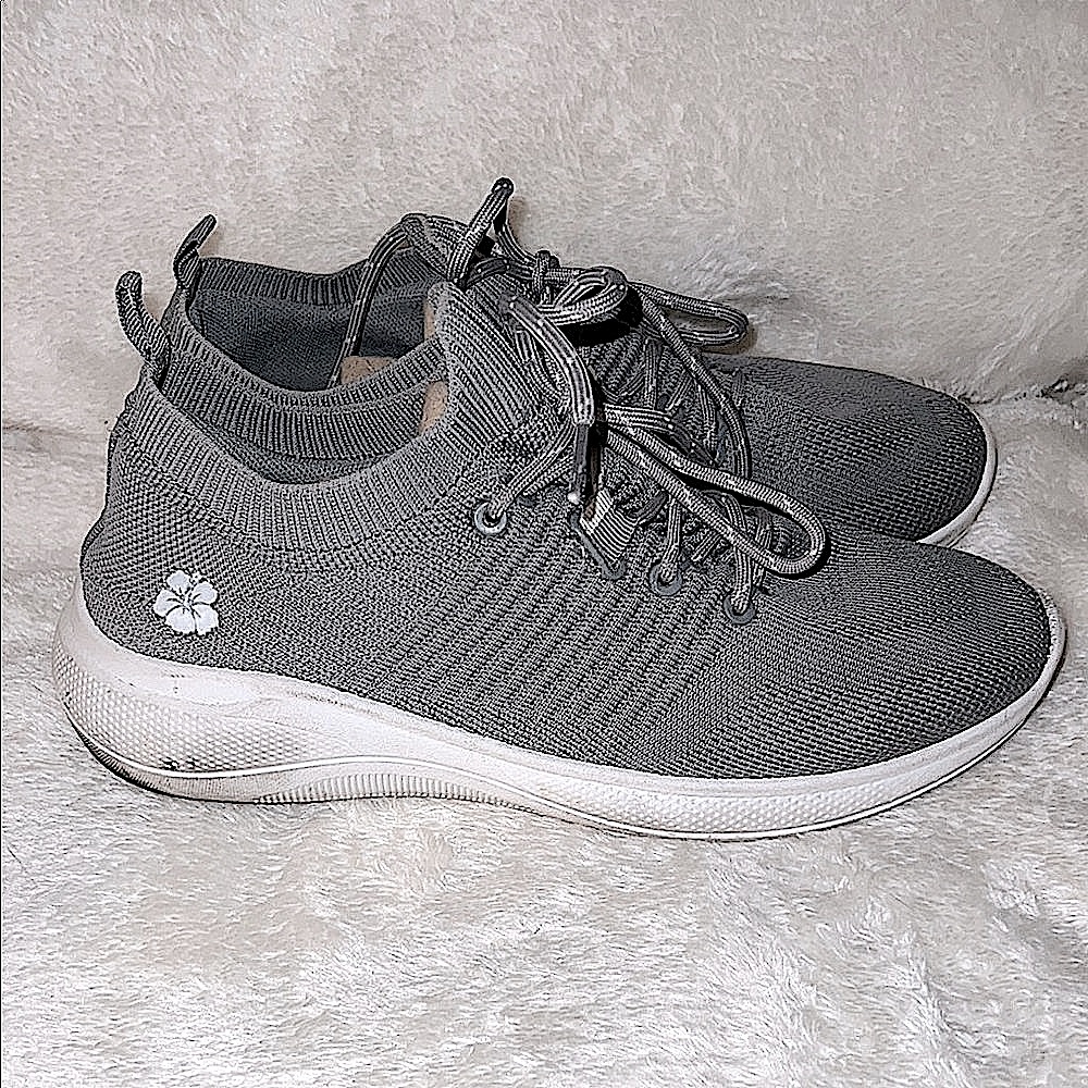 TOMMY BAHAMA GOLF 🌺 GRAY SLIP-ON KNIT CLOTH SNEAKERS WALKING SHOES Womens 9-1/2 - Picture 4 of 9